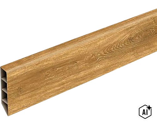 Plastová podlahová lišta ve vzhledu dubového dřeva (Image AI modified or generated)