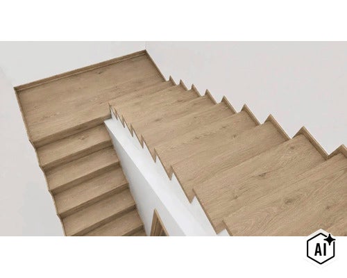 Obložení schodů s dřevěným dekorem pro moderní renovaci schodiště (Image AI modified or generated)
