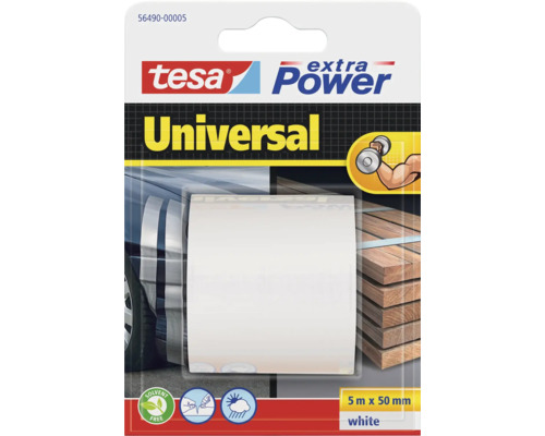 Univerzální textilní páska tesa extra Power, délka 5 metrů, šířka 50 milimetrů, bílá