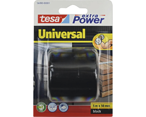 Univerzální textilní páska Tesa Extra Power v černé barvě, délka 5 metrů a šířka 50 milimetrů v prodejním balení