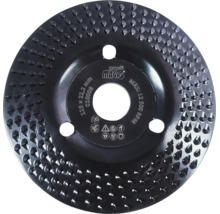 Rašplový kotouč Profi Mago 125 mm x 22,2 mm pro úhlovou brusku s bezpečnostními symboly a maximálními otáčkami 12500 otáček za minutu.