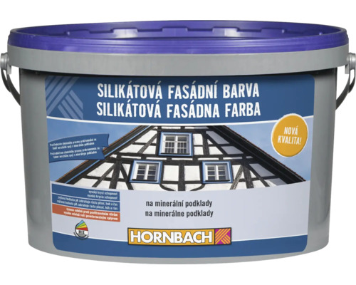 Kbelík silikátové fasádní barvy HORNBACH pro venkovní použití na minerální podklady. Kbelík silikátové fasádní barvy HORNBACH pro venkovní použití na minerální podklady.