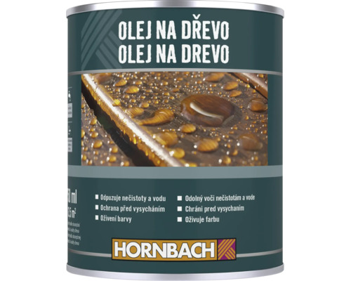 Plechovka Hornbach olej na dřevo pro venkovní použití k ochraně a ošetření dřevěných povrchů