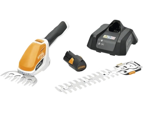 Akumulátorové nůžky na trávu a keře Stihl se sadou nabíječky a výměnnými čepelemi