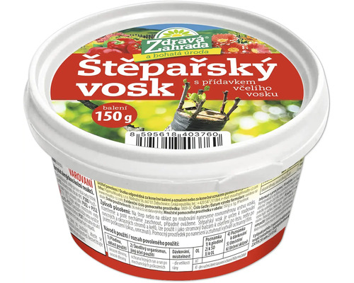 Štěpařský vosk Zdrava Zahrada s včelím voskem v plastovém kelímku o hmotnosti 150 gramů pro ošetření ran stromů a keřů.