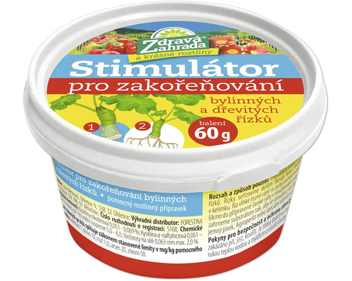 Zdravá Zahrada stimulátor pro zakořeňování bylinných a dřevitých řízků v balení 60 gramů.