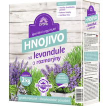 Speciální organické hnojivo na levandule a rozmarýny Profik, 2 kilogramy, granulované hnojivo s dlouhodobým účinkem.
