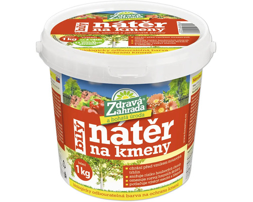 Bílý nátěr na kmeny Zdravá Zahrada v 1 kg balení pro ochranu ovocných stromů před mrazem a škůdci.