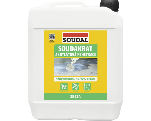 Kanystr Soudal Soudakrat akrylátová penetrace na sádrokarton omítky a beton pro vnitřní i venkovní použití