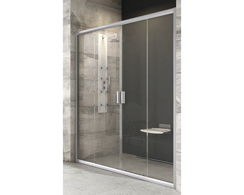 Sprchové dveře dvoukřídlé RAVAK Blix BLDP4-120 satin+Transparent 190x117-121 cm 0YVG0U00Z1