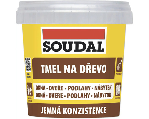 Soudal tmel na dřevo v kbelíku pro interiér i exteriér, vhodný na okna, dveře, podlahy a nábytek