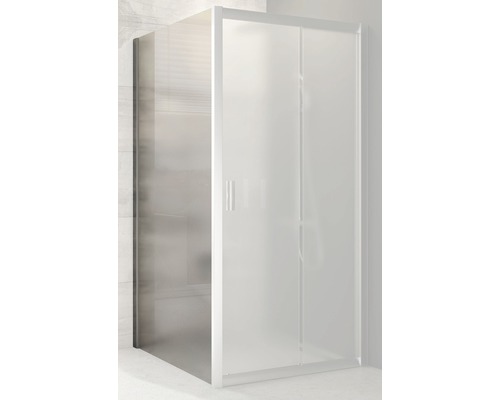 Sprchová zástěna RAVAK Blix BLPS-80 bright alu+Grape 190 cm 9BH40C00ZG Sprchový kout s posuvnými dveřmi a satinovaným sklem