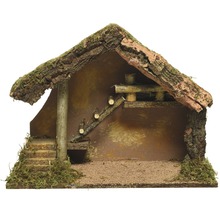 Betlém ze dřeva s schodištěm