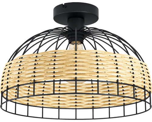 Stropní svítidlo z kovu a ratanu