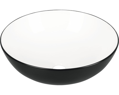 Umyvadlo na desku Differnz Duo sanitární keramika bílá černá 39,5 x 39,5 x 14 cm 38.010.54