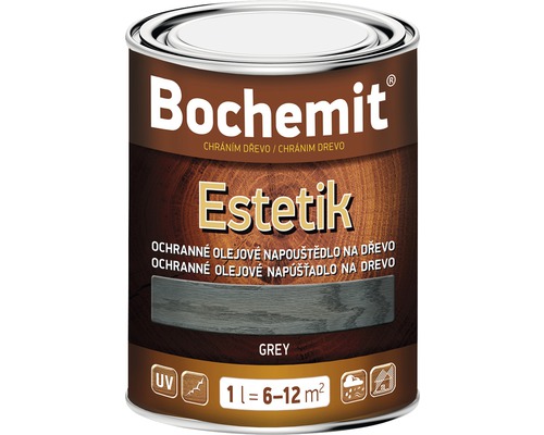 Mořidlo na dřevo Bochemit Estetik šedé 1 l