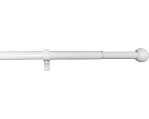 Jednoduchá záclonová souprava Ø16/19 mm roztažná 120-230cm bílá lesklá