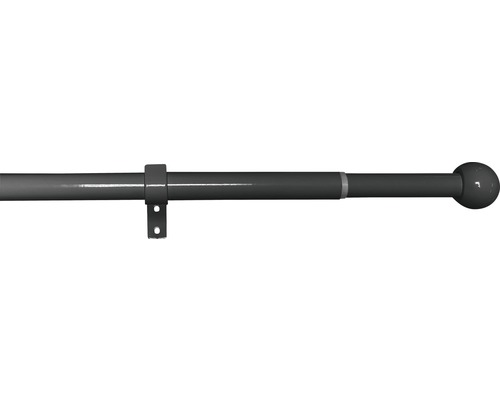 Jednoduchá záclonová souprava Ø16/19 mm roztažná 120-230cm černý nikl