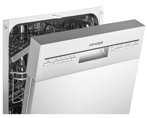 Otevřená myčka nádobí značky Concept s ovládacími prvky