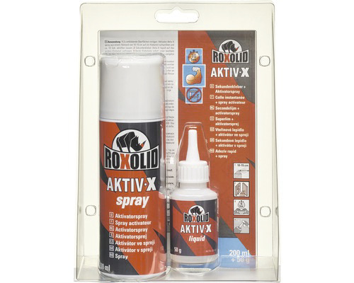 Speciální lepidlo Roxolid AKTIV-X pro okamžité lepení 50g+200ml