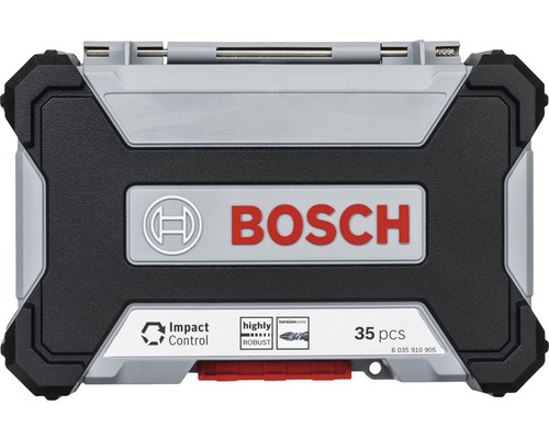 Logo společnosti Bosch na kufříku s nářadím s 35 kusy