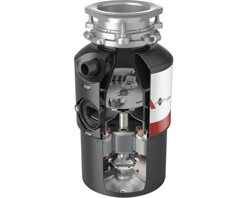 Vnitřní pohled na drtič potravinového odpadu