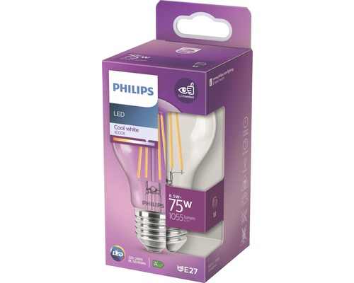 LED žárovka Philips 8,5 W E27 v obalu produktu