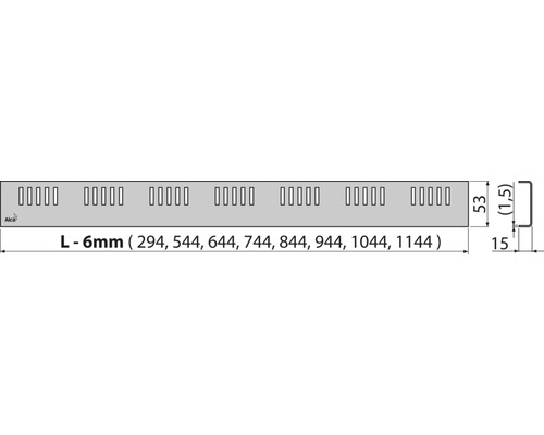 Větrací mřížka Alca o rozměrech délka 6 milimetrů, 294, 544, 644, 744, 844, 944, 1044, 1144.