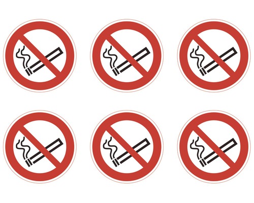 Symbol Zákaz kouření, 6x, samolepka