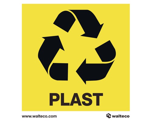 Symbol PLAST recyklace, samolepka-0