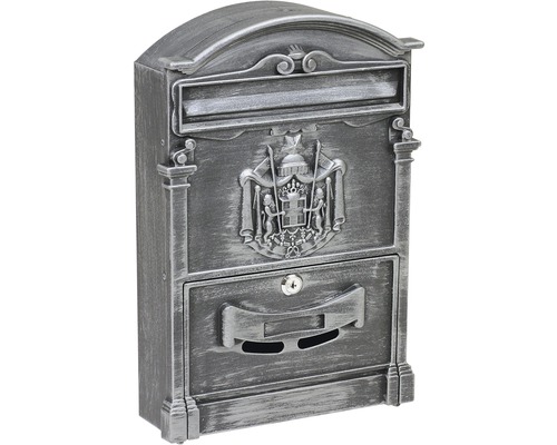Ocelová poštovní rustikální schránka BK.301.SP s hliníkovým čelem, 
barva stříbrná-0