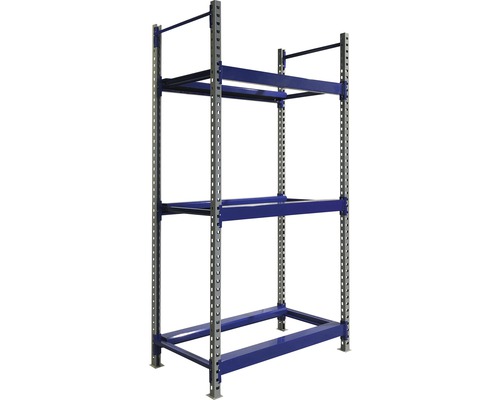 Kovová skladová police se třemi úrovněmi