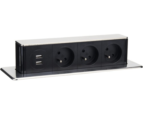 Prodlužovací kabel se třemi zásuvkami a dvěma USB porty