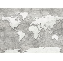 Mapa světa na šedém pozadí