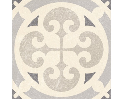 Dekorativní podlahová dlaždice s ornamentálním vzorem