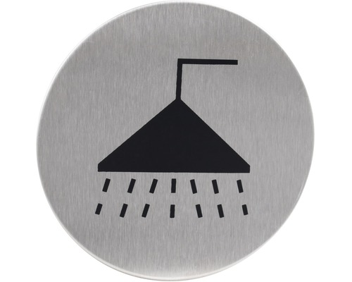 Piktogram Sprcha, nerez, kulatý Ø,75,mm x 1,2 mm