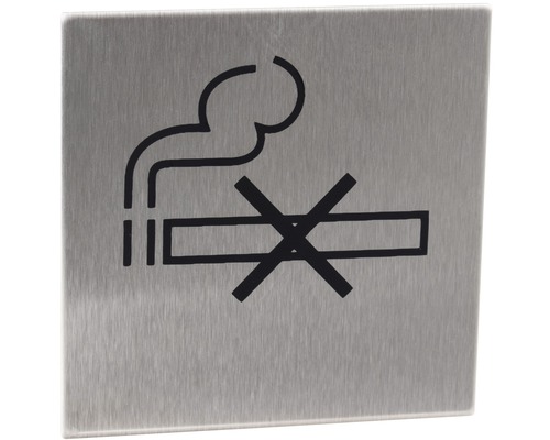Piktogram Zákaz kouření, nerez, čtverec 60 x 60 mm x 1,2 mm