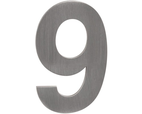 Samolepicí číslo "9", 50 mm, nerez, 50 x 1,5 mm