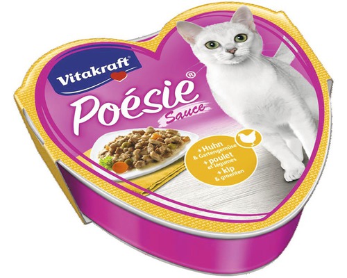 Krmivo pro kočky Vitakraft Poésie kuře se zeleninou ve šťávě 85 g Vitakraft Poesie Sauce krmivo pro kočky s kuřecím masem a zahradní zeleninou