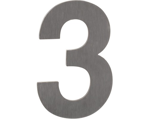 Samolepicí číslo "3", 50 mm, nerez, 50 x 1,5 mm