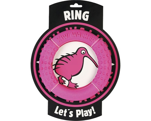 Hračka pro psy Kiwi Walker kruh házecí a plovací z TPR pěny 18 cm růžová