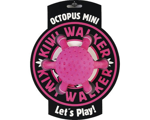 Hračka pro psy Kiwi Walker chobotnice z TPR pěny 12 cm růžová