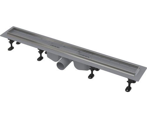 Sprchový žlab Alcadrain Optimal pro perforovaný rošt nebo dlažbu APZ22-850 Sprchový žlab s krytem z nerezové oceli a nastavitelnými nožičkami