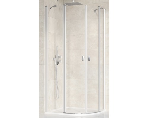 Sprchový kout Ravak Chrome CSKK4-80 satin+Transparent dvoukřídlé dveře 3Q140U00Z1-0