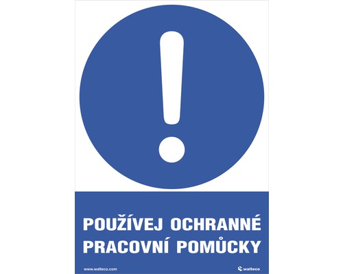 Informační štít "Používej ochranné osobní pomůcky" A5, 148x210 mm, samolepicí