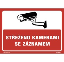 Informač štít Střeženo kamerovým systémem se záznamem , bezpečnostní tabulka A3-thumb-0