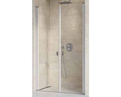 Sprchové dveře dvoukřídlé Ravak Chrome CSDL2-100 satin+Transparent 0QVACU0LZ1 Sprchová zástěna s otočnými skleněnými dveřmi