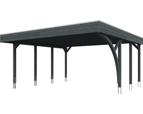 Dřevěný přístřešek pro auto s rovnou střechou