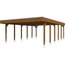 Přístřešek na auto SKAN HOLZ Friesland dvojitý 557 x 860 cm ořech vč. EPDM fólie