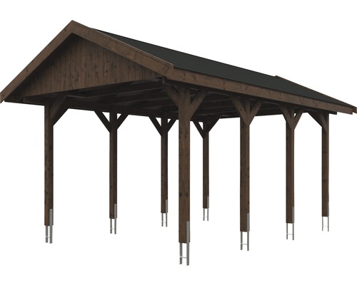 Dřevěný carport se sedlovou střechou pro vozidla